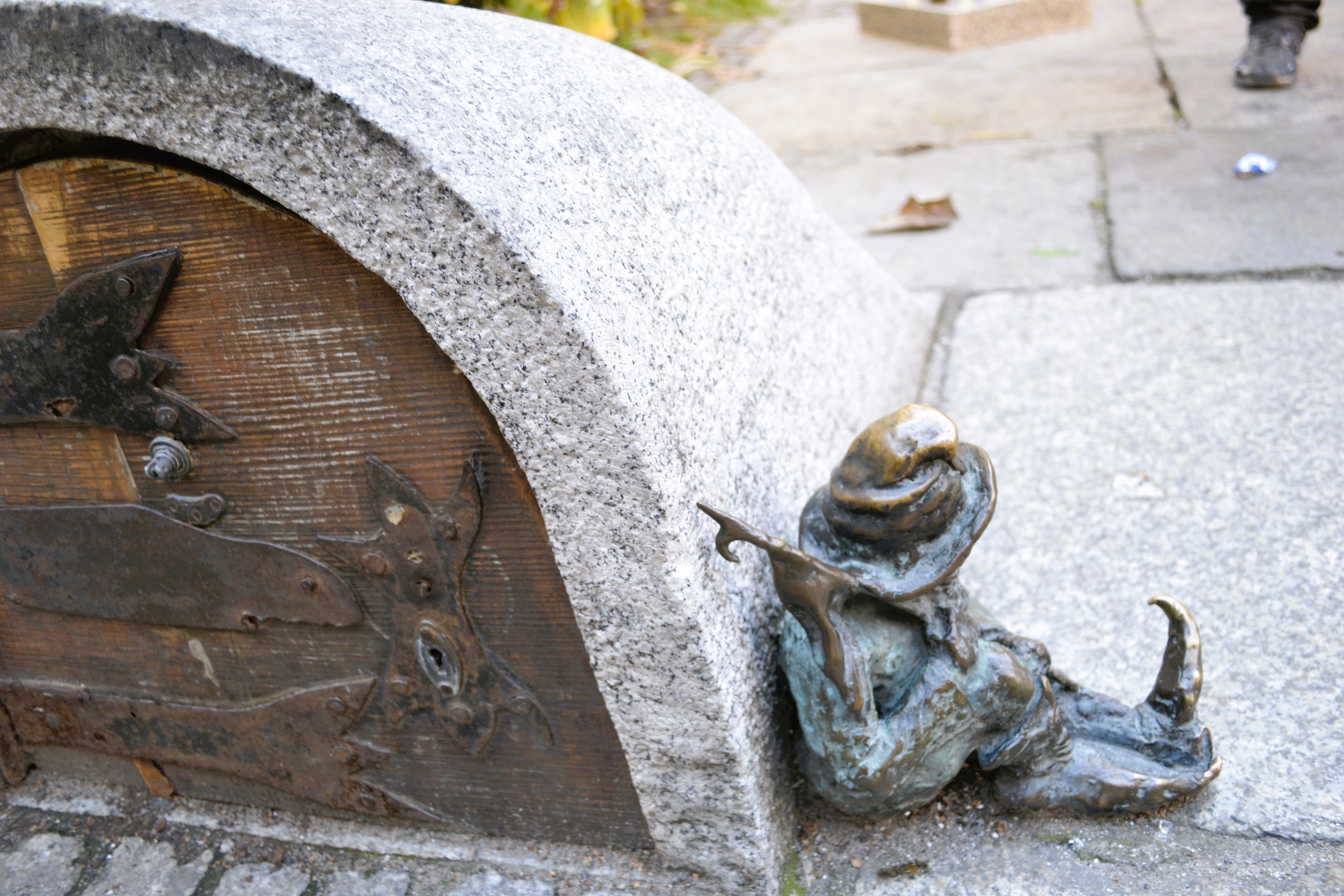 Resting gnome statue in Wroclaw