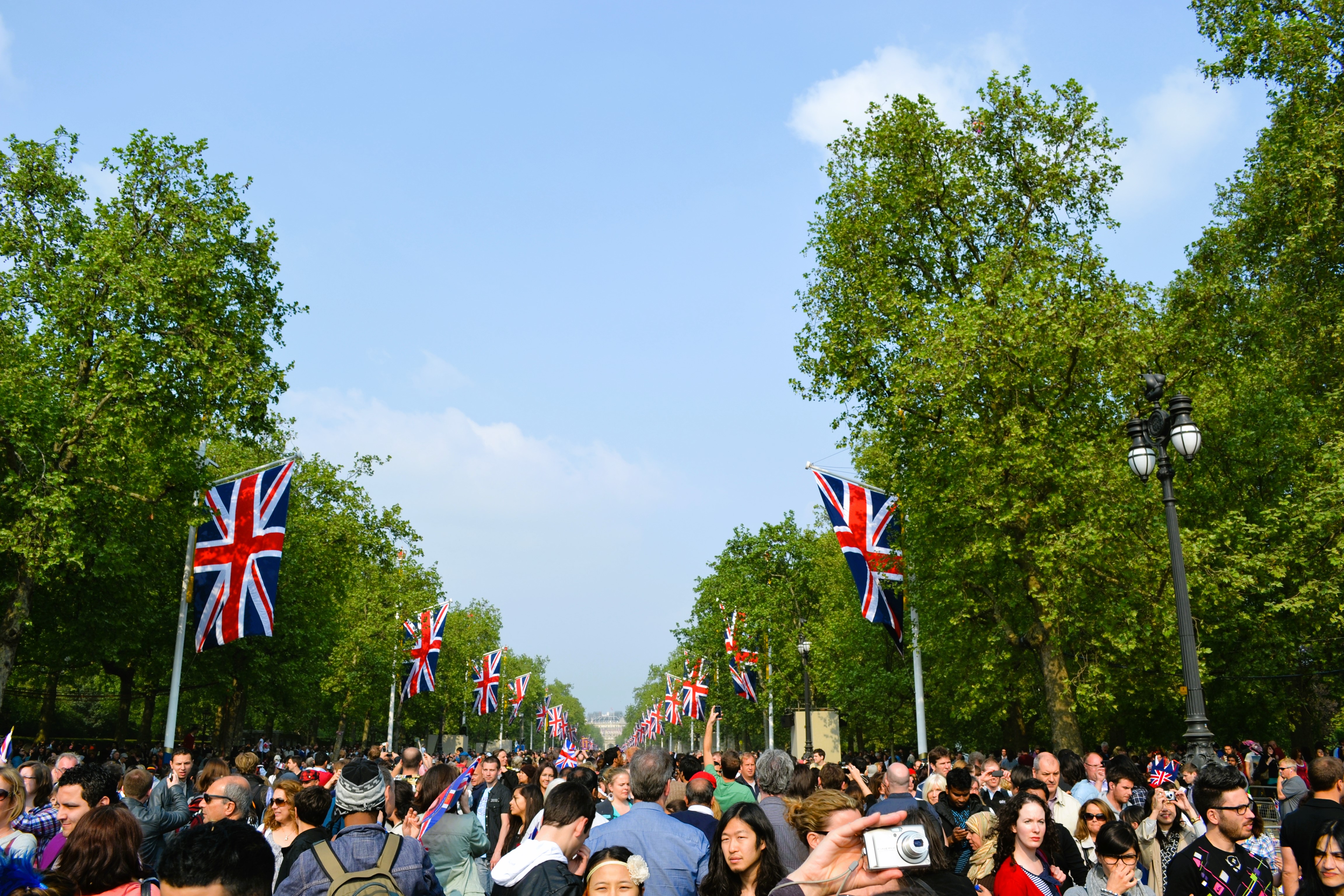 A busy street during a Royal event in London