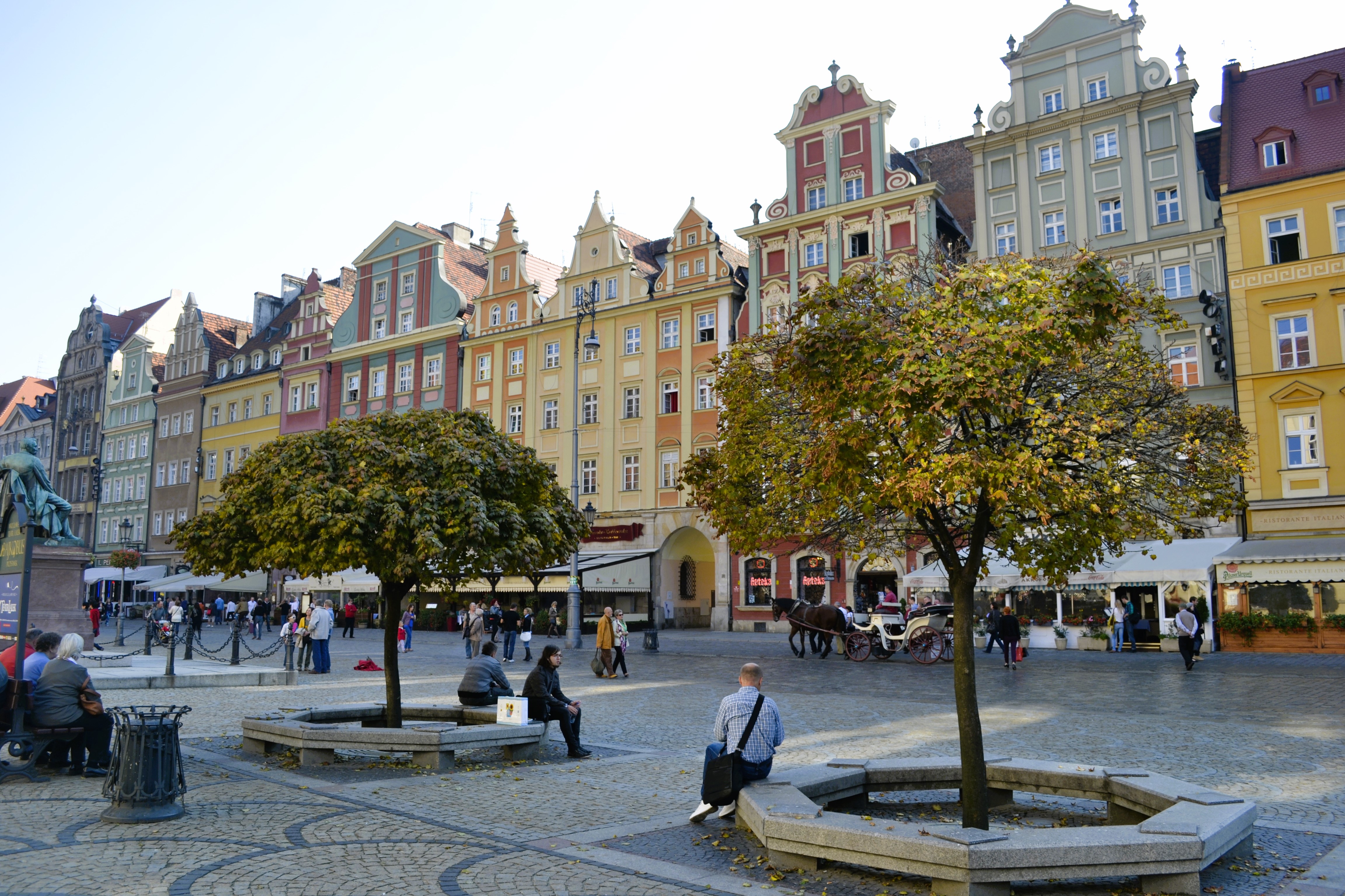 The colourful market square in Wroclaw, Poland