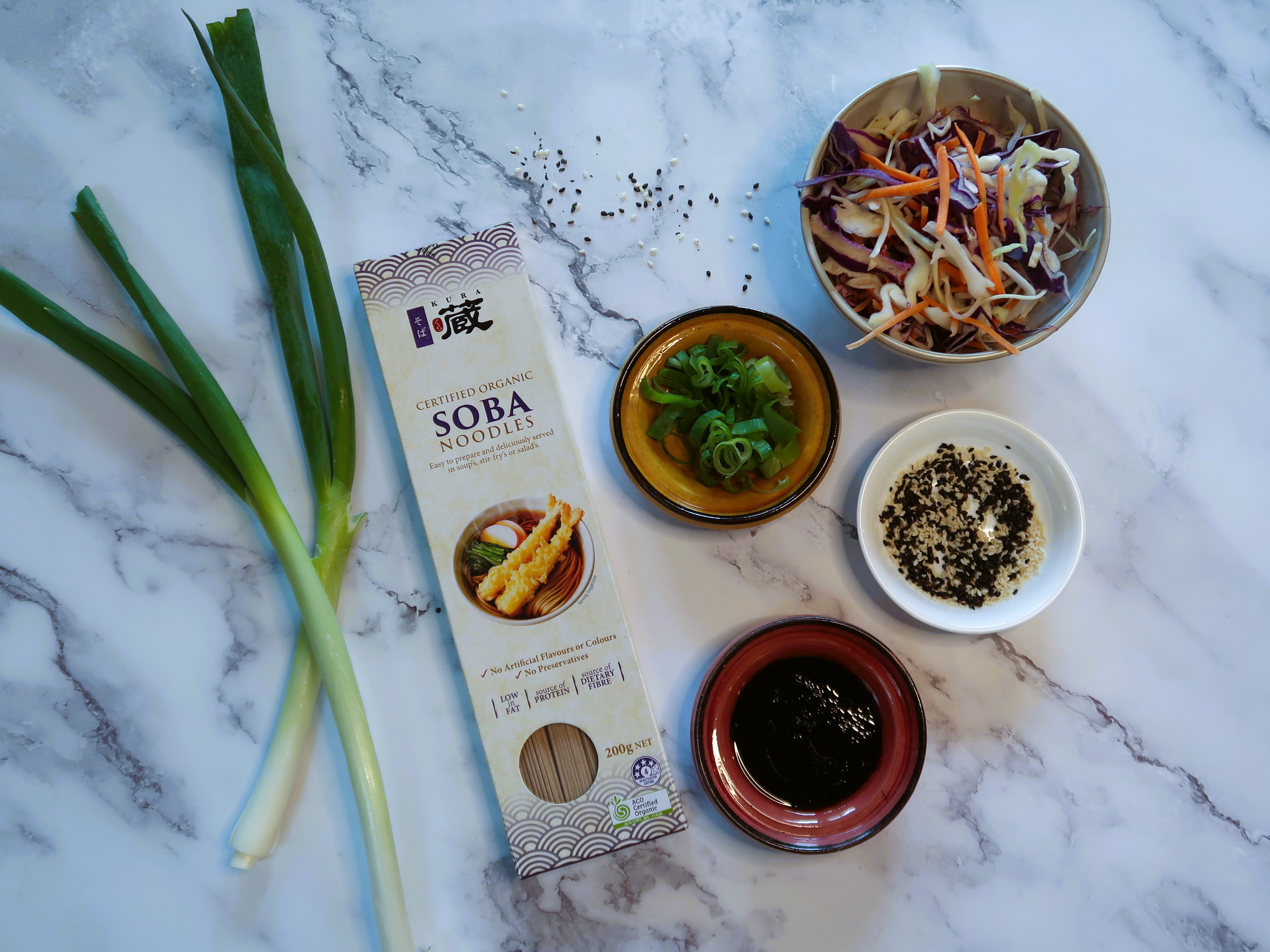 Only a handful of ingredients for this healthy soba noodle salad