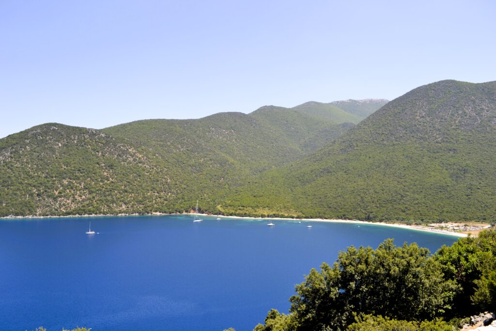 Antisamos beach from afar