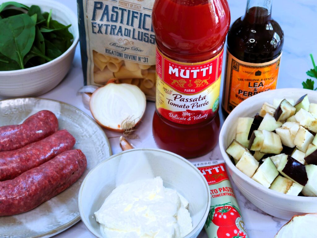 eggplant and ricotta baked pasta ingredients