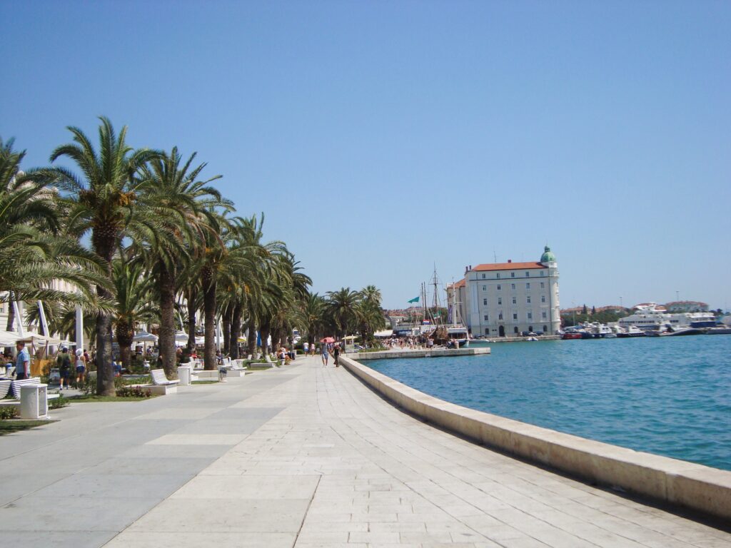 strolling along the Riva in Split