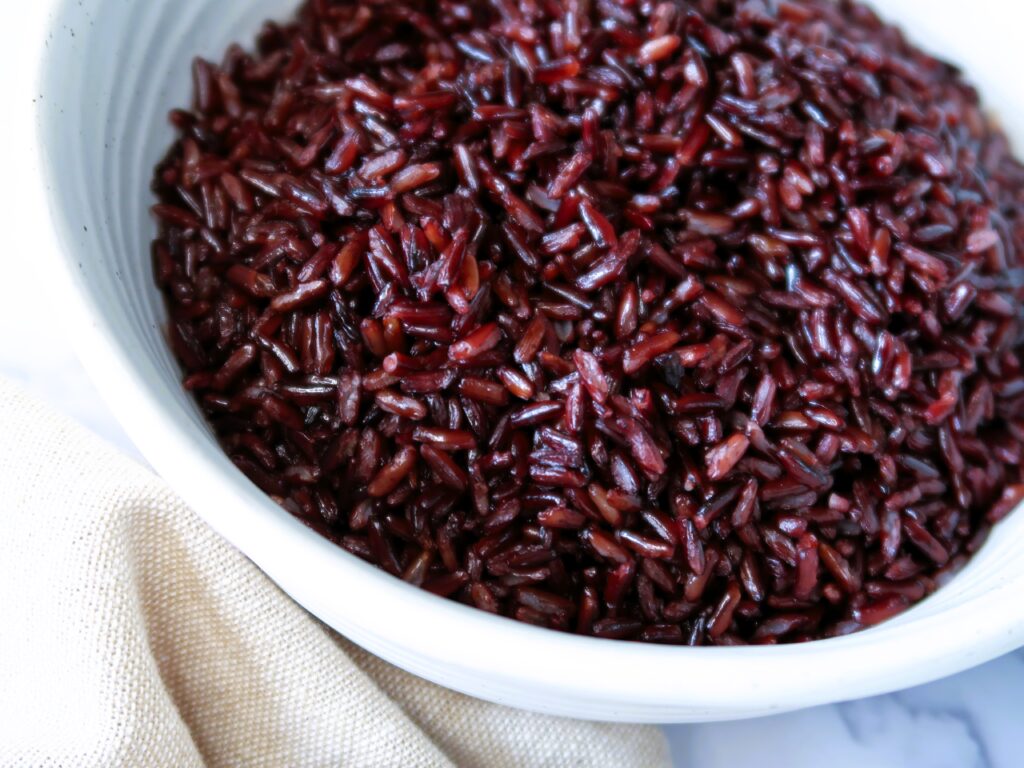 black rice is used for this rice salad dish