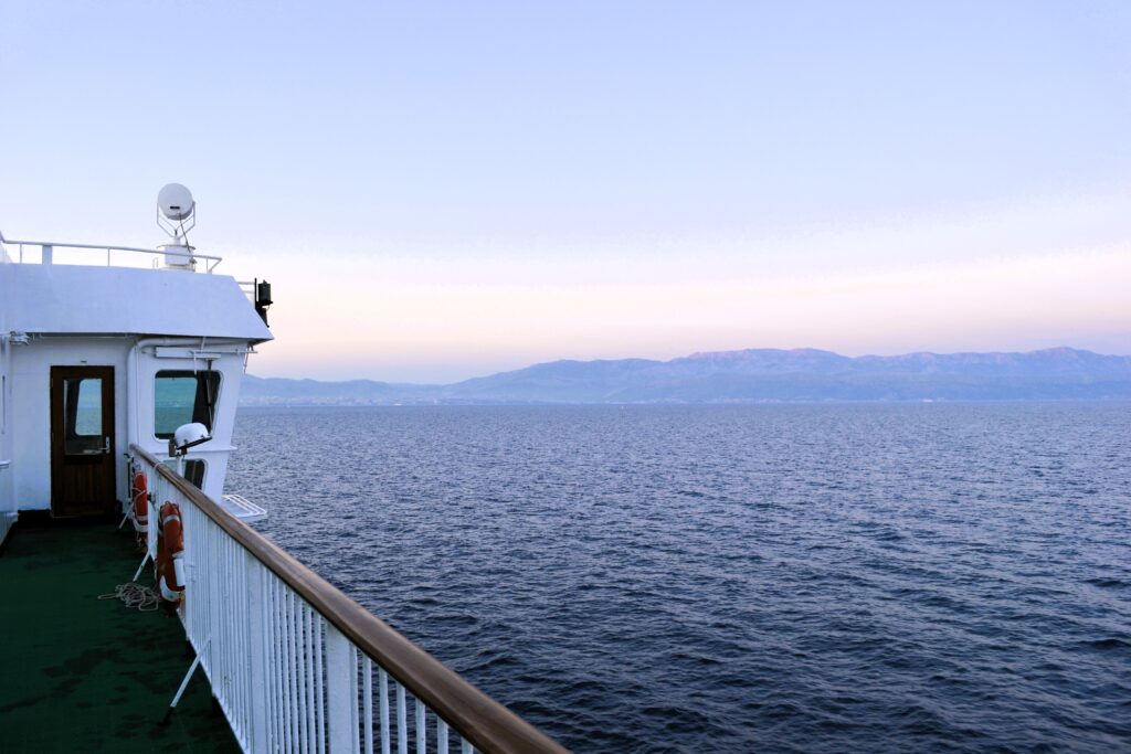 Ferry travels between the islands