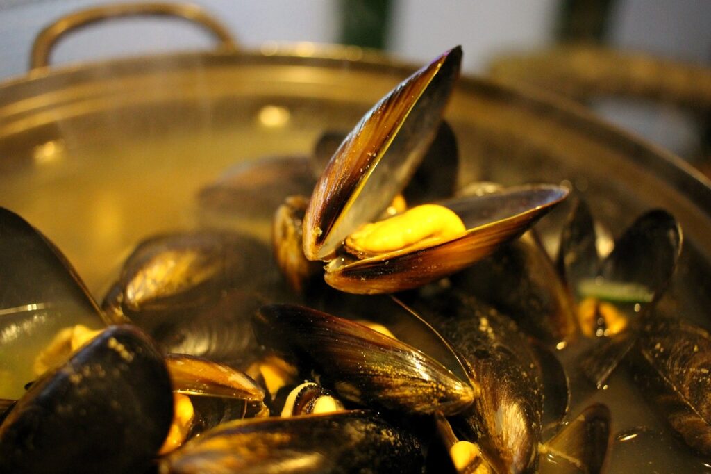 moules or mussels, another one of the foods that belgium is known for and you will find in most restaurants