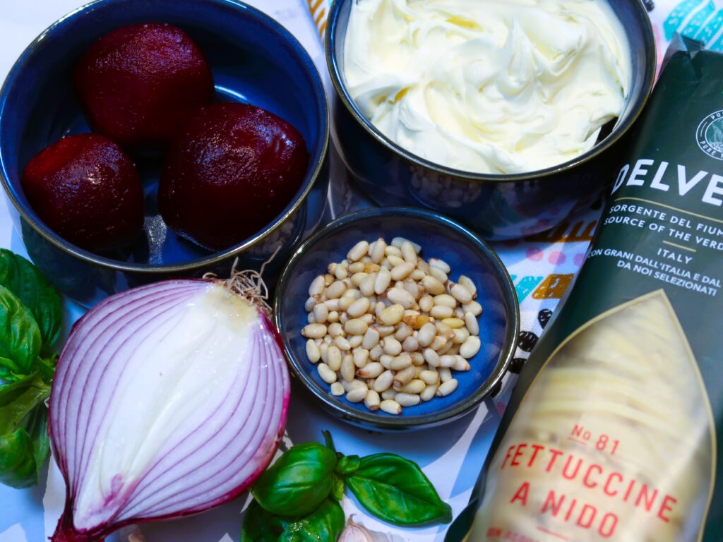 ingredients for this beetroot pasta