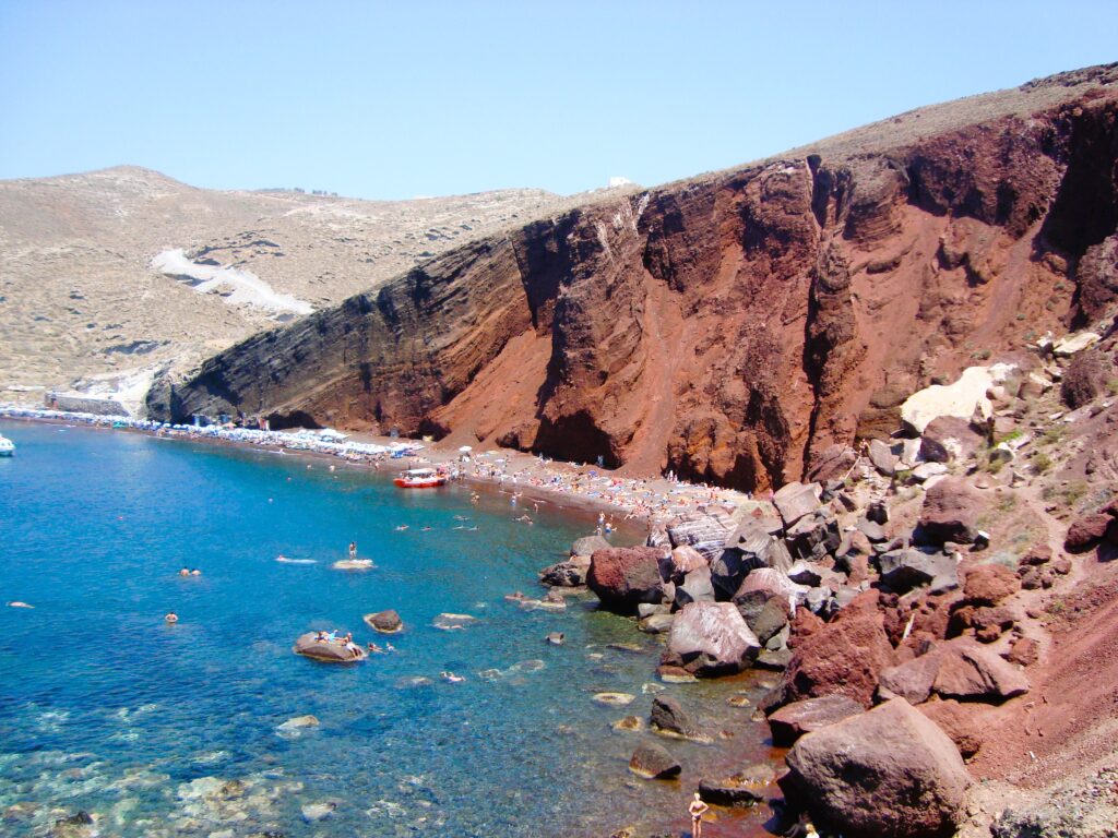 Red beach in Santorini, a one of a kind beach in Greece