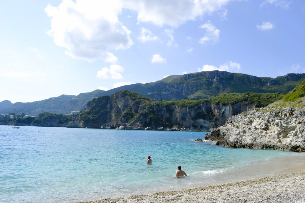 Rovinia Beach in Corfu