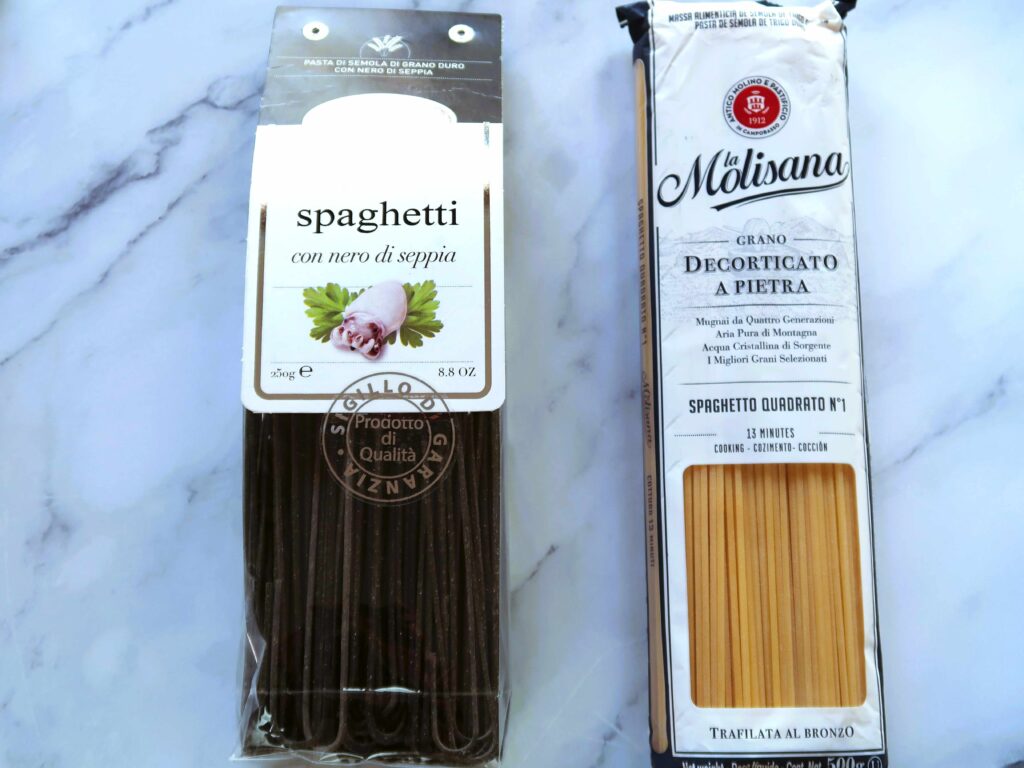 squid ink spaghetti alternatives can be a thick spaghetti like a spaghetto quadrato