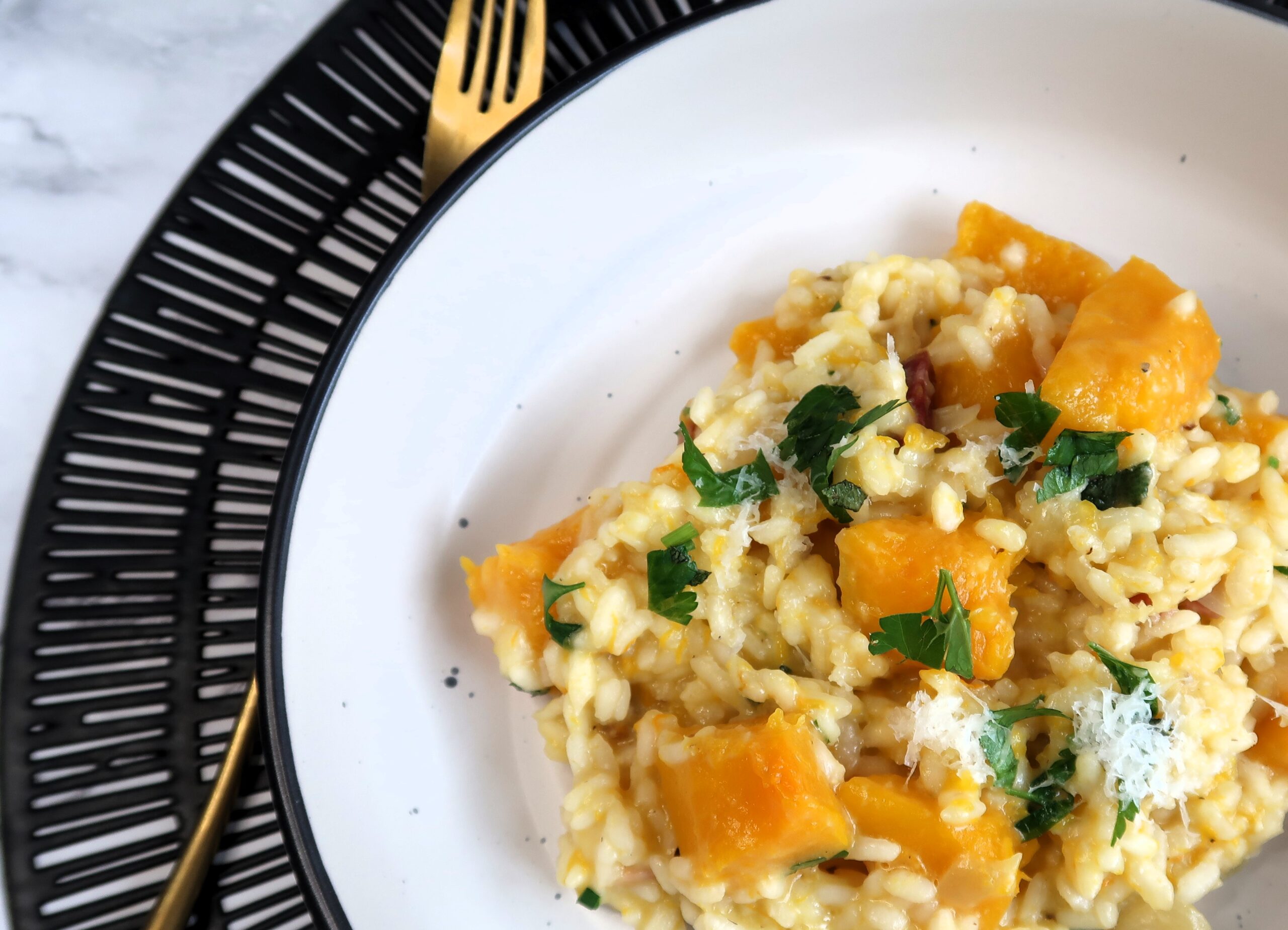 bacon pumpkin risotto