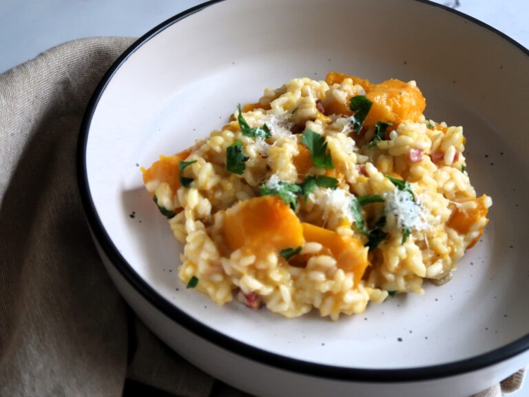 risotto with pumpkin and bacon