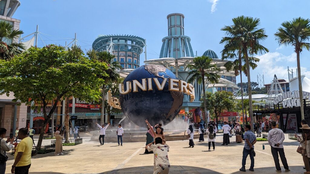 universal studios, located in nearby resort world sentosa