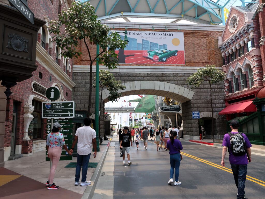 A walkway in Universal Studios Singapore