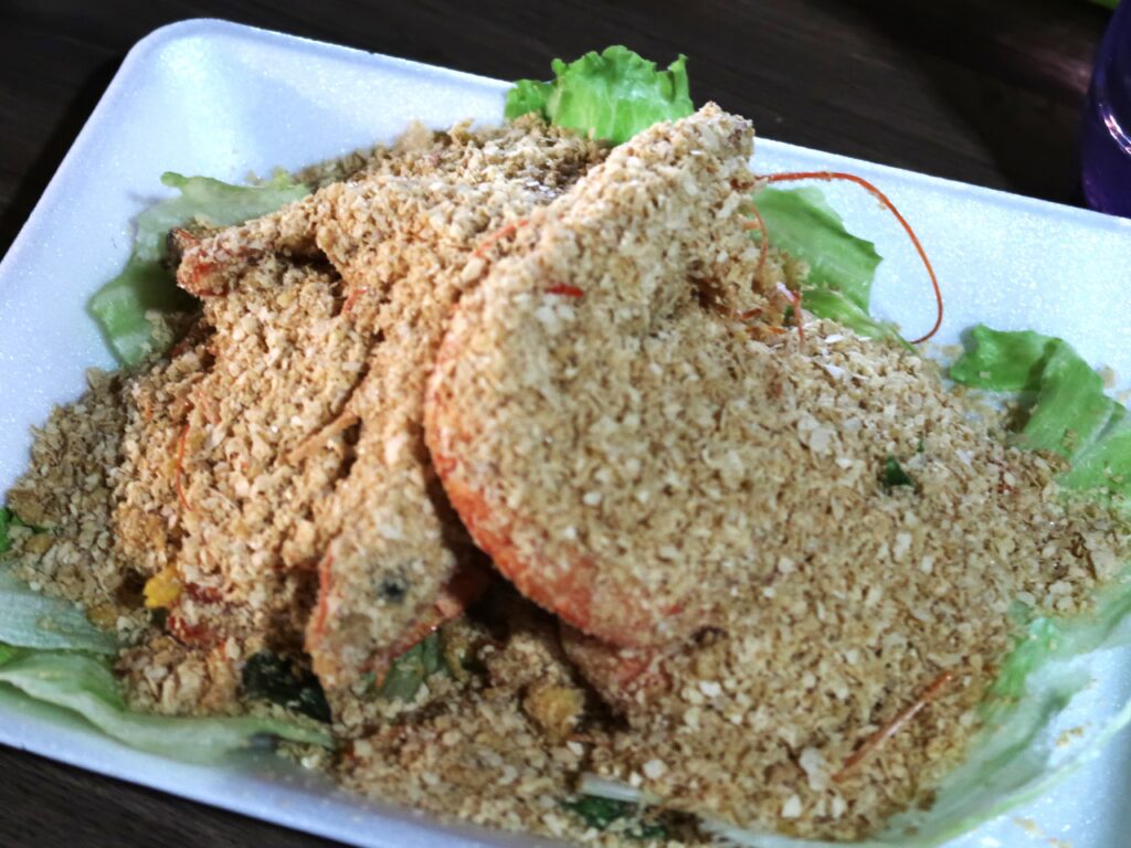 Cereal prawns, a classic Hawker seafood dish 