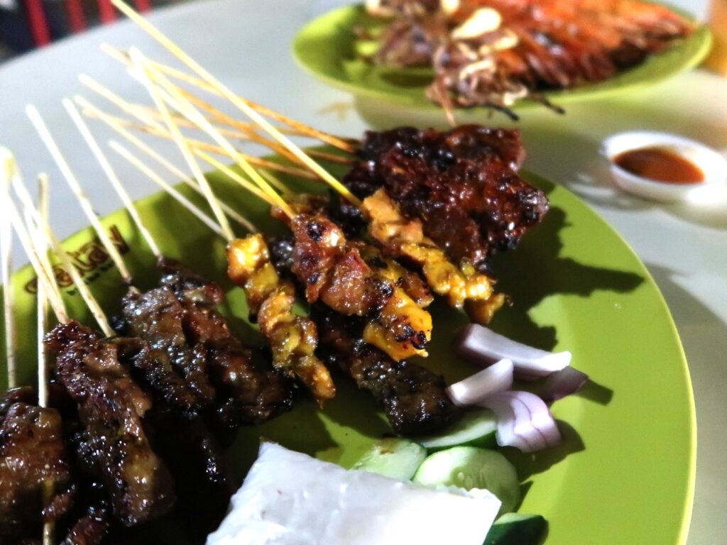 a popular hawker dish, satays 