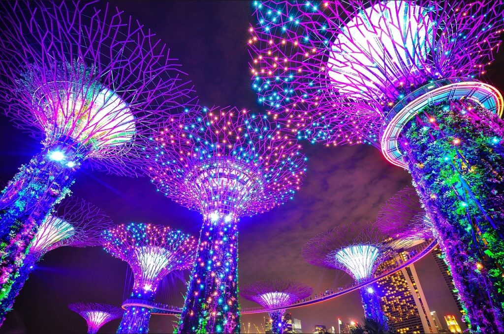 light show of the supertrees