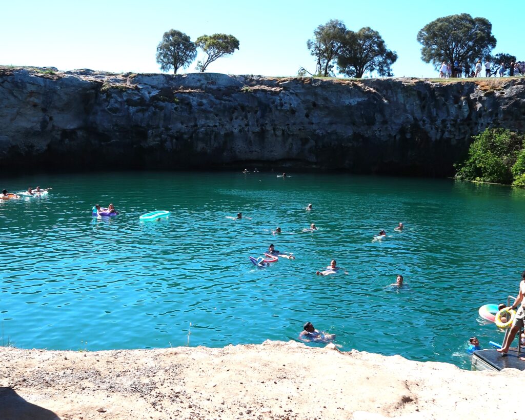 Little Blue Lake in Mount Gambier is a popular swimming spot