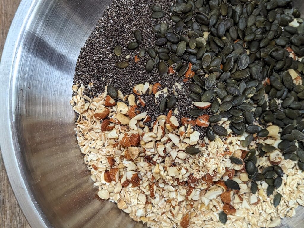 Dry Ingredients for nut granola